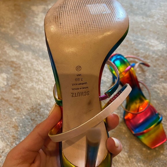 Gorgeous SCHUTZ rainbow heels size 7.5 worn ONLY ONCE - Picture 3 of 4